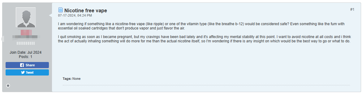 A message from a mother from the "Pregnant Women's Tires" group